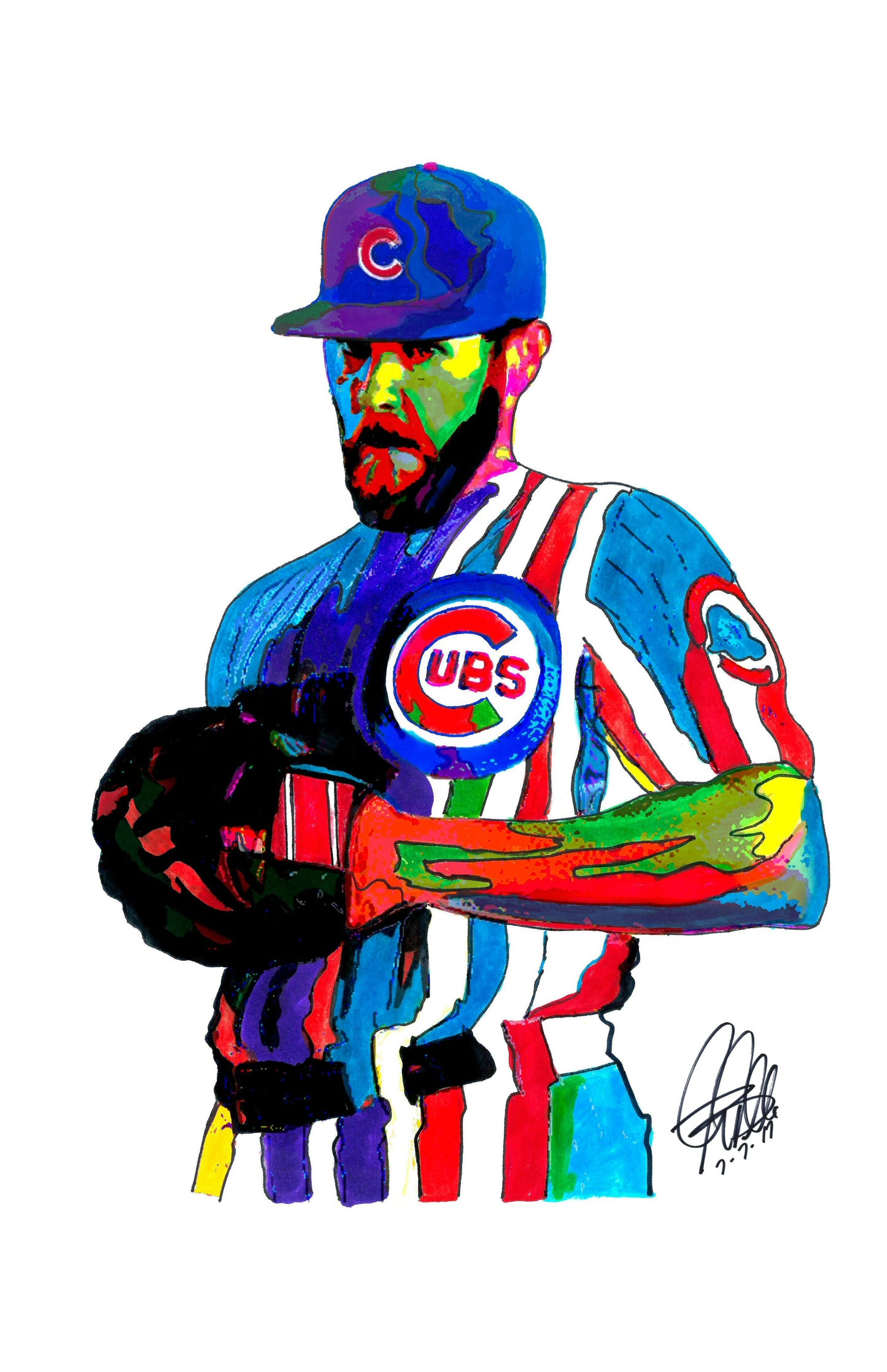 Jake Arrieta Chicago Cubs Pitcher Baseball Sports Poster Print Wall Art 11x17