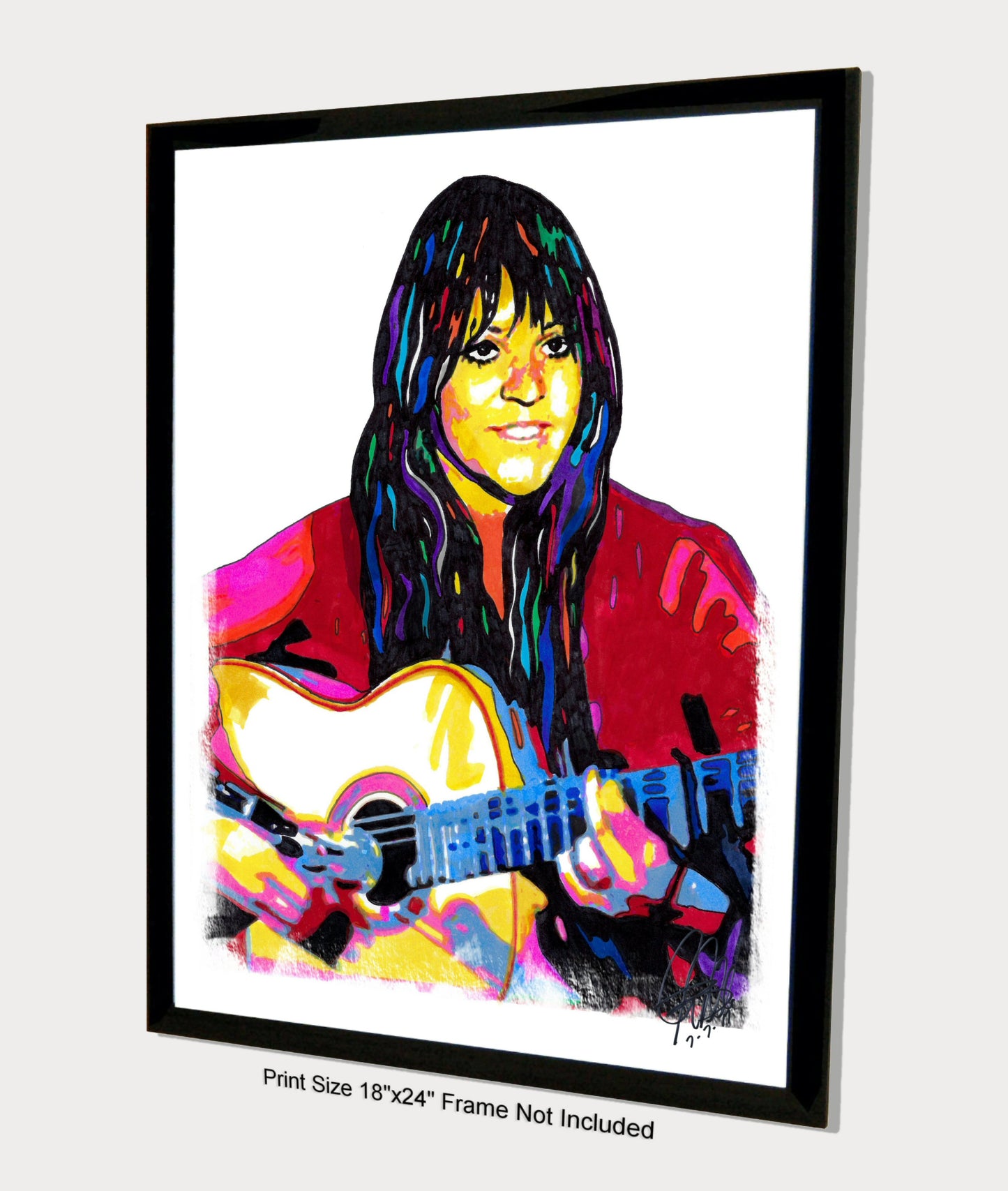 Melanie Safka Singer Guitar Folk Music Poster Print Wall Art 18x24