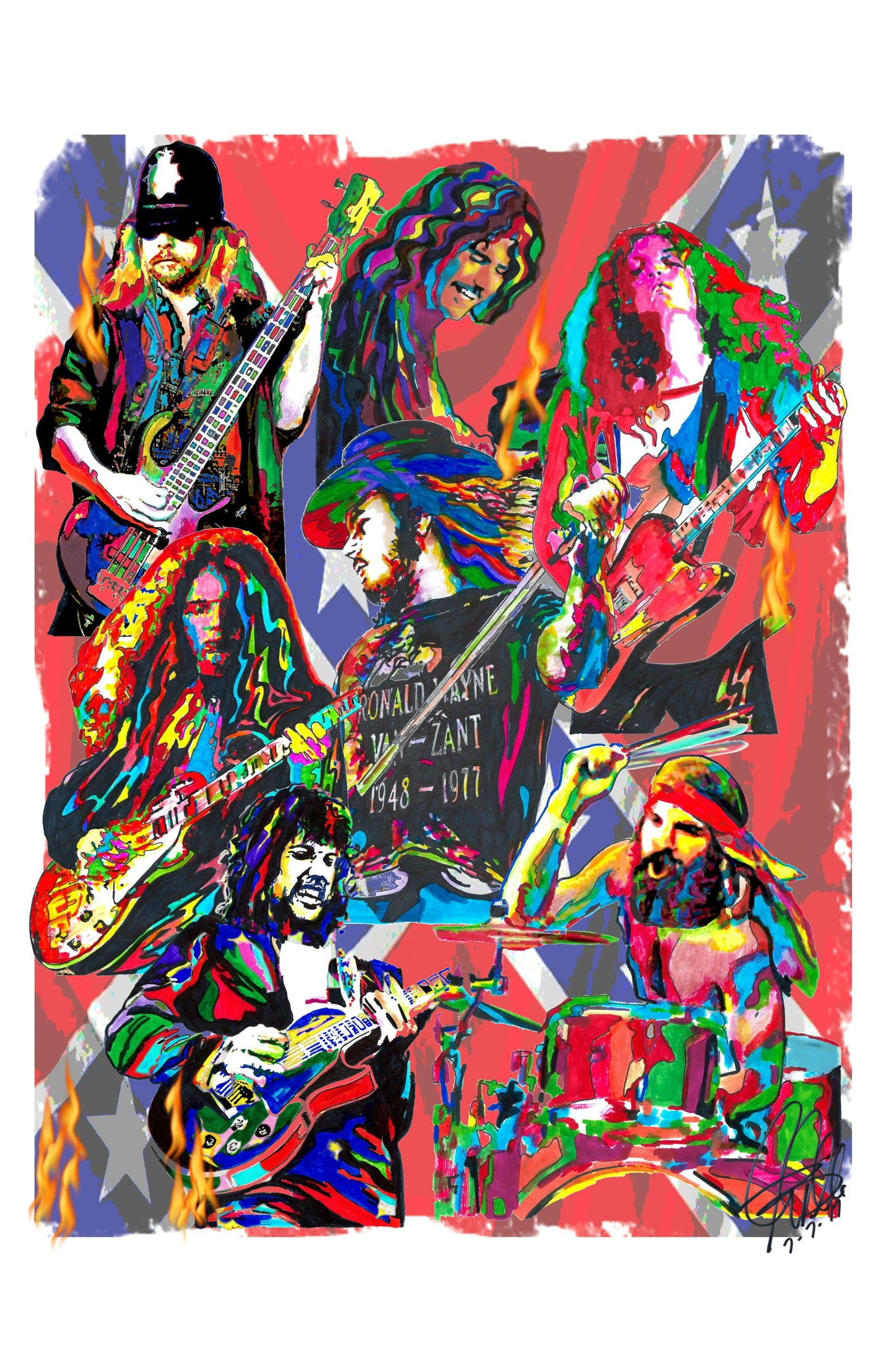 Lynyrd Skynyrd Ronnie Van Zant Southern Rock Music Poster Print Wall Art 11x17