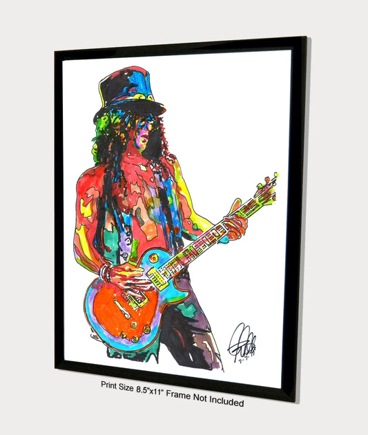 Slash Guns N Roses Guitar Rock Music Poster Print Wall Art 8.5x11