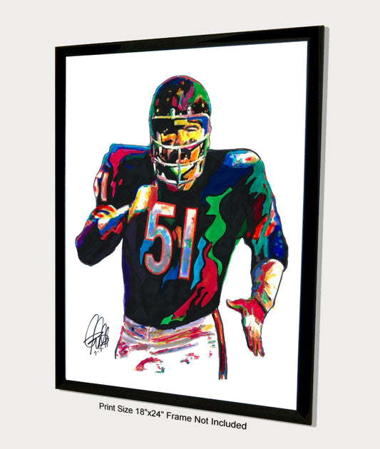 Dick Butkus Chicago Bears Football Sports Poster Print Wall Art 18x24