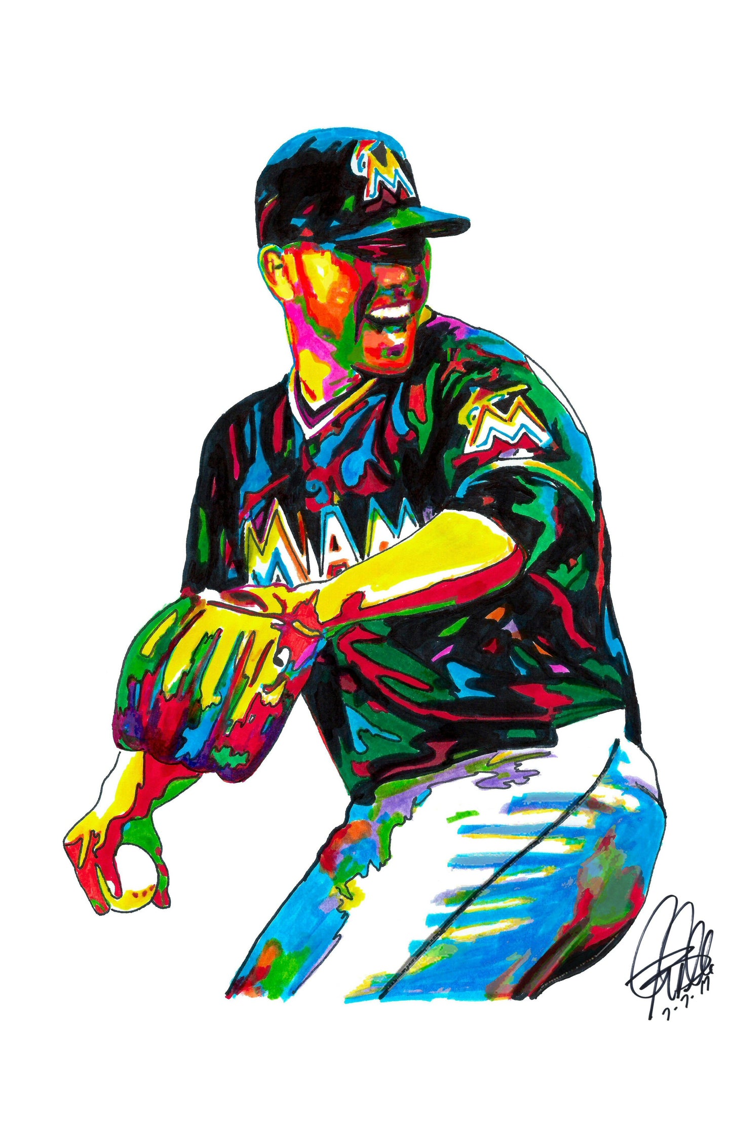 Jose Fernandez Miami Marlins Baseball Sports Poster Print Wall Art 11x17