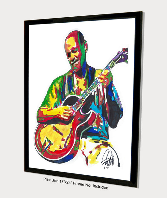 Joe Pass Virtuoso Jazz Guitar Composer Music Poster Print Wall Art 18x24