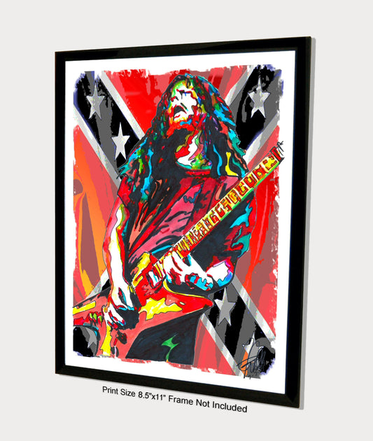 Dimebag Darrell Pantera Guitar Heavy Metal Music Poster Print Wall Art 8.5x11