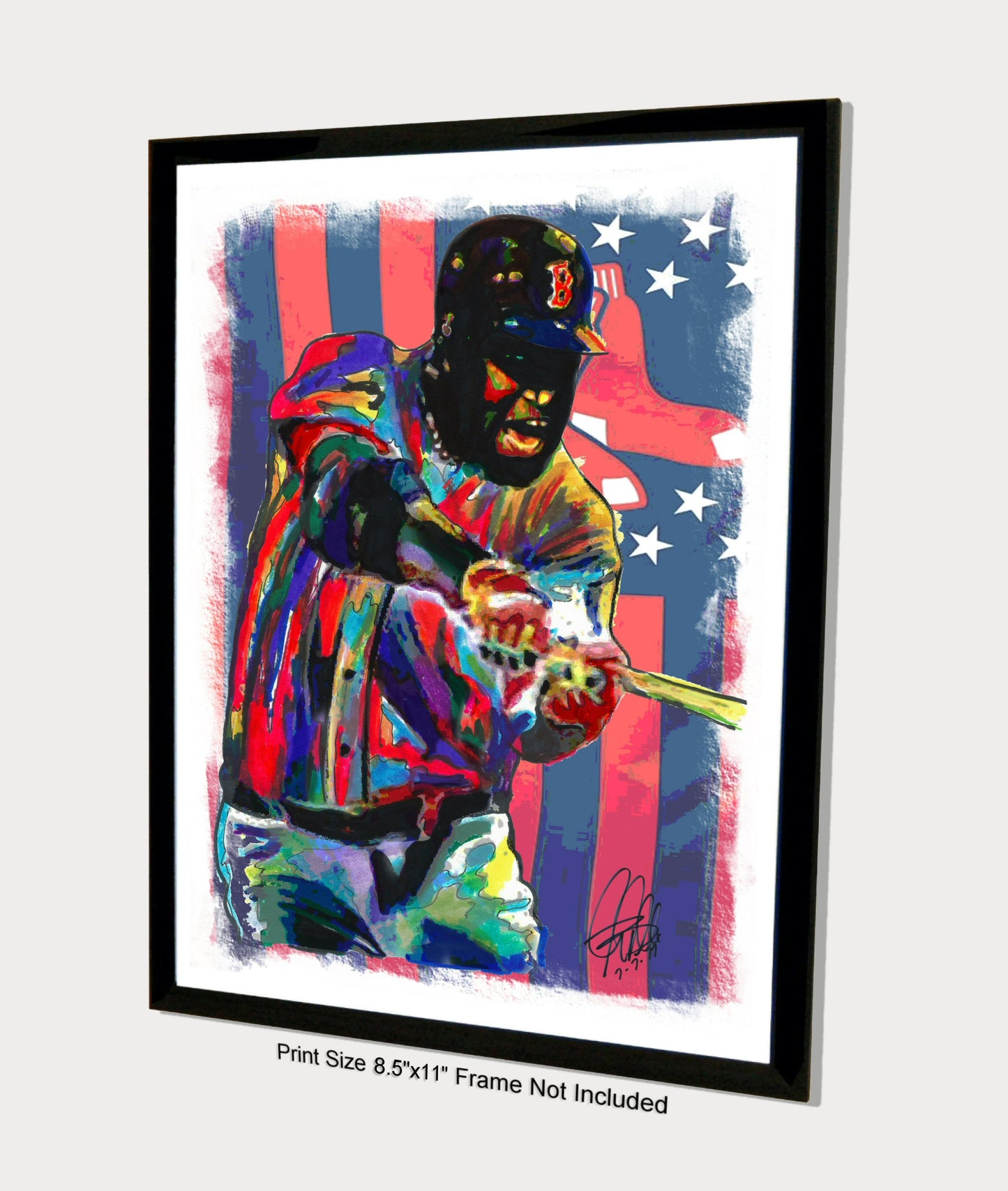 David Ortiz Big Papi Boston Red Sox Baseball Poster Print Wall Art 8.5x11