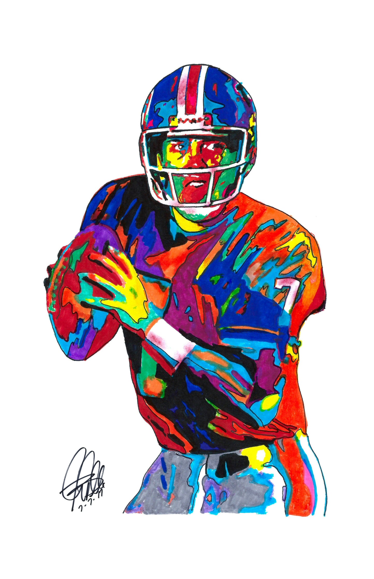 John Elway Denver Broncos QB Football Sports Poster Print Wall Art 11x17