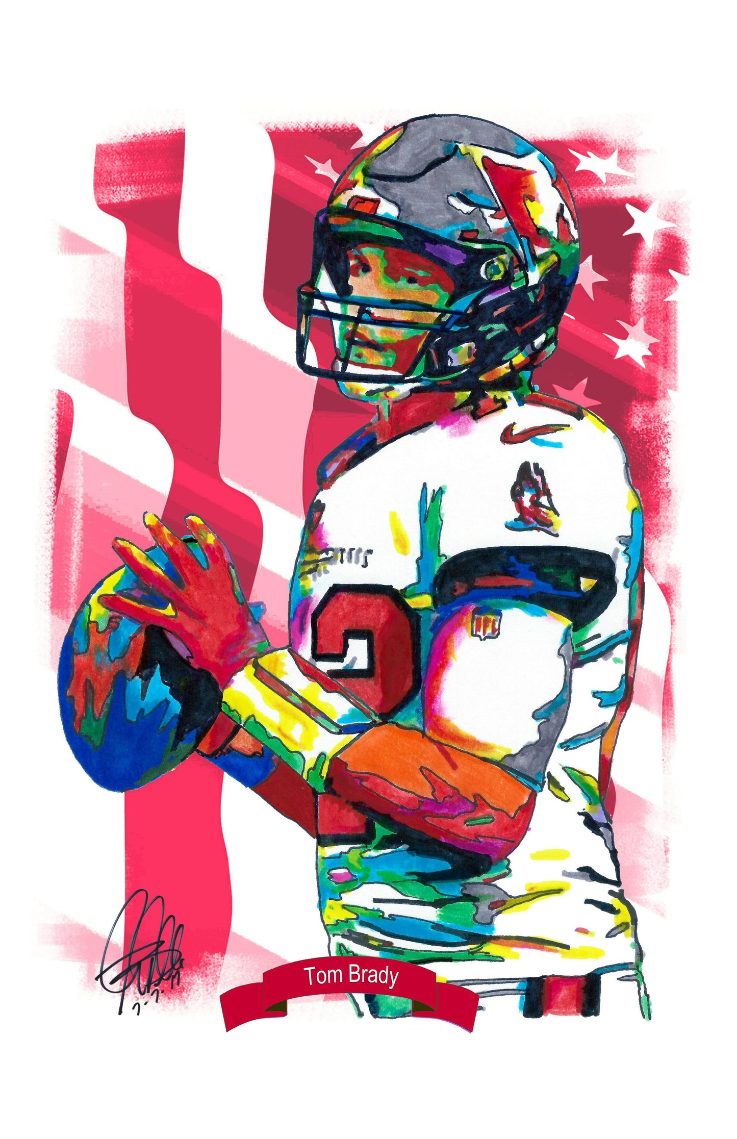 Tom Brady Tampa Bay Buccaneers QB Football Poster Print Wall Art 11x17