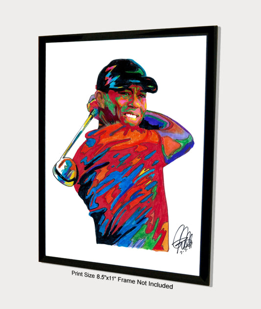 Tiger Woods Golf Sports Poster Print Wall Art 8.5x11