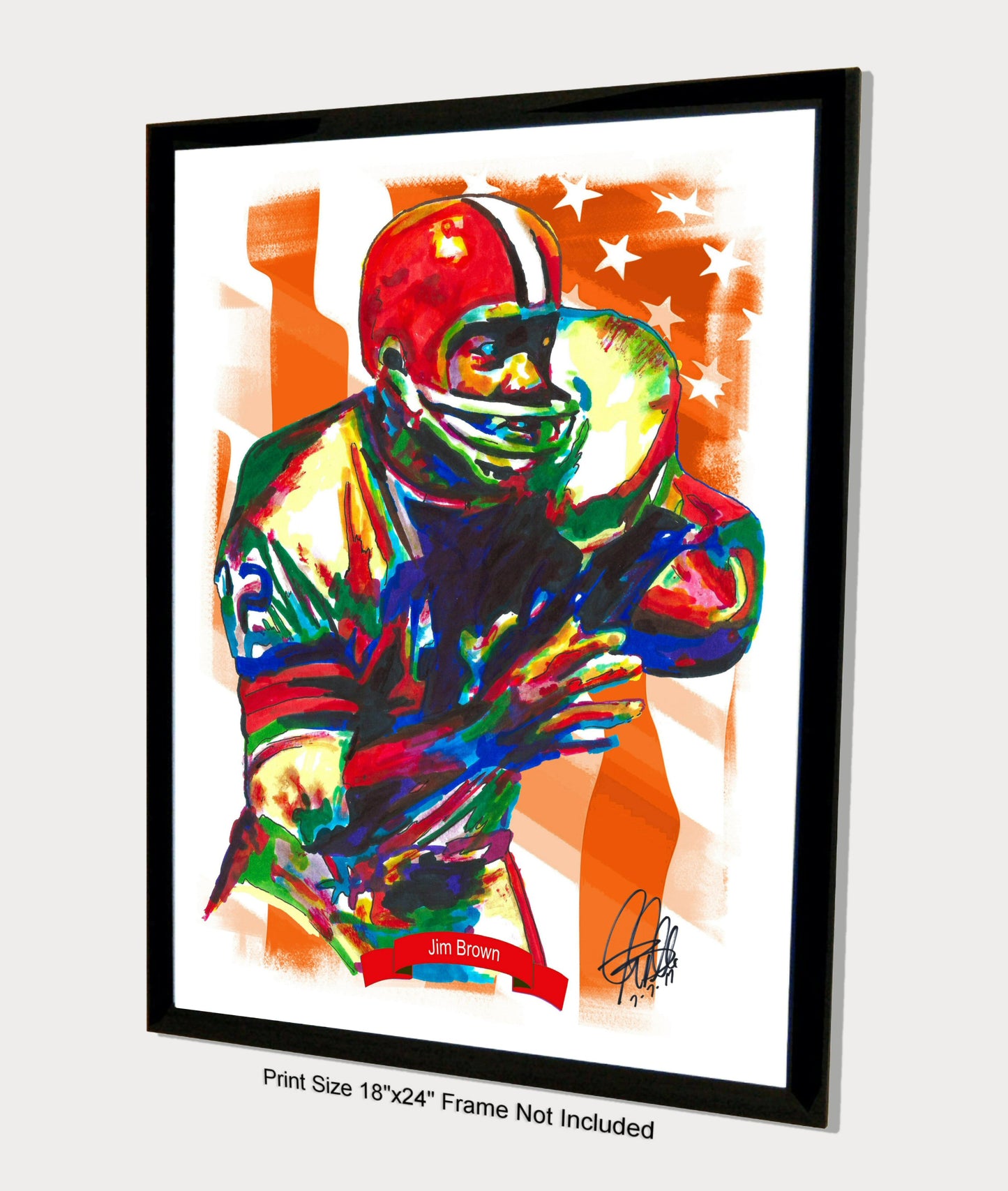 Jim Brown Cleveland Browns Fullback Football Sports Poster Print Wall Art 18x24