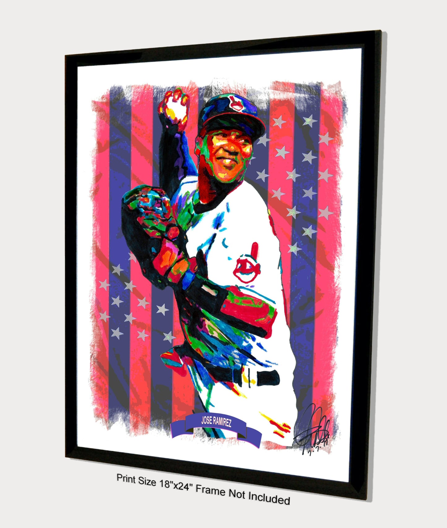 Jose Ramirez Cleveland Indians Baseball Sports Poster Print Wall Art 18x24