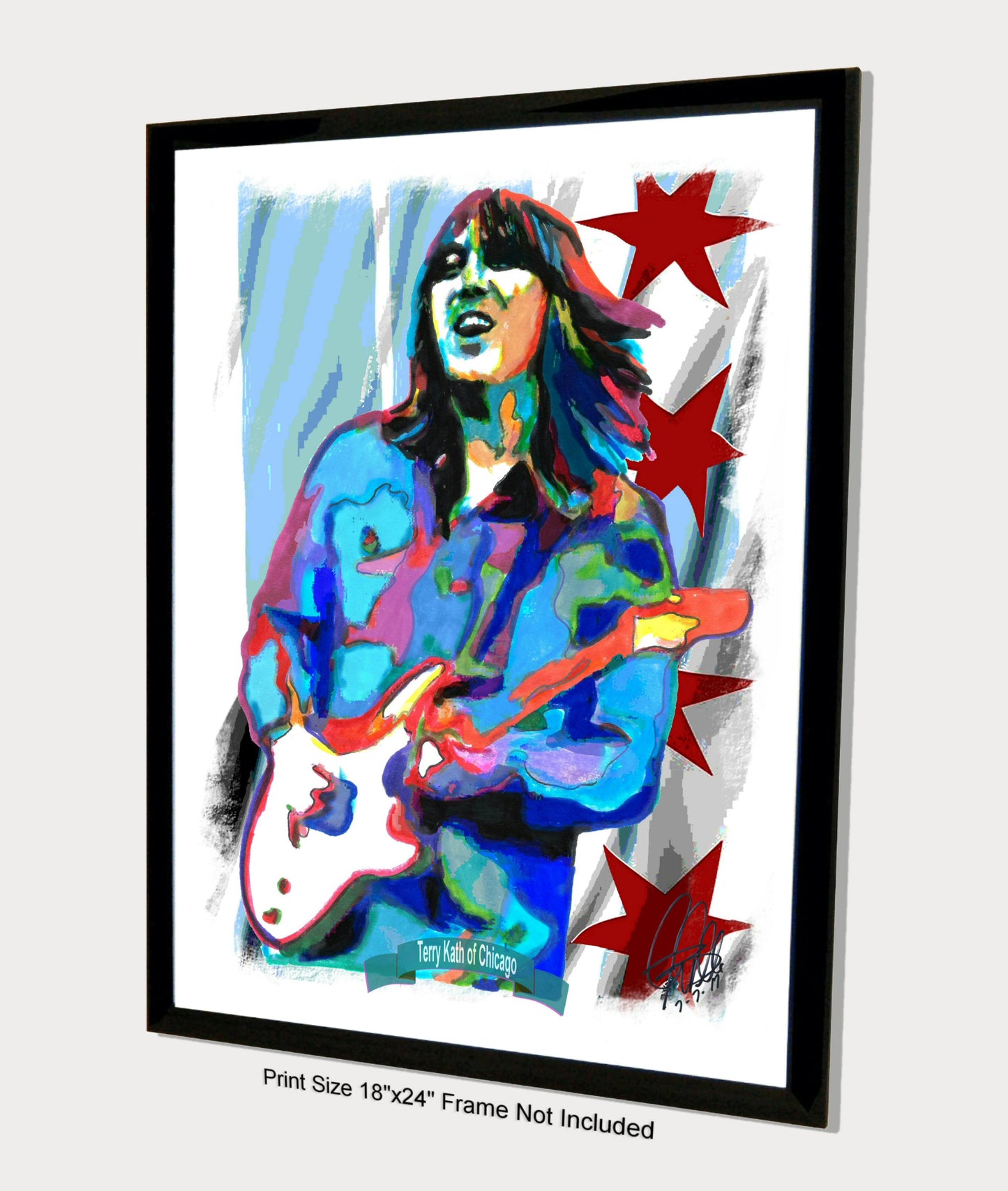 Terry Kath Chicago Guitar Blues Music Poster Print Wall Art 18x24