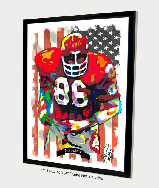 Buck Buchanan Kansas City Chiefs Football Poster Print Wall Art 18x24