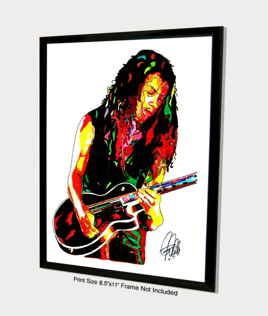 Kirk Hammett Metallica Guitar Heavy Metal Poster Metal Print Wall Art 8.5x11