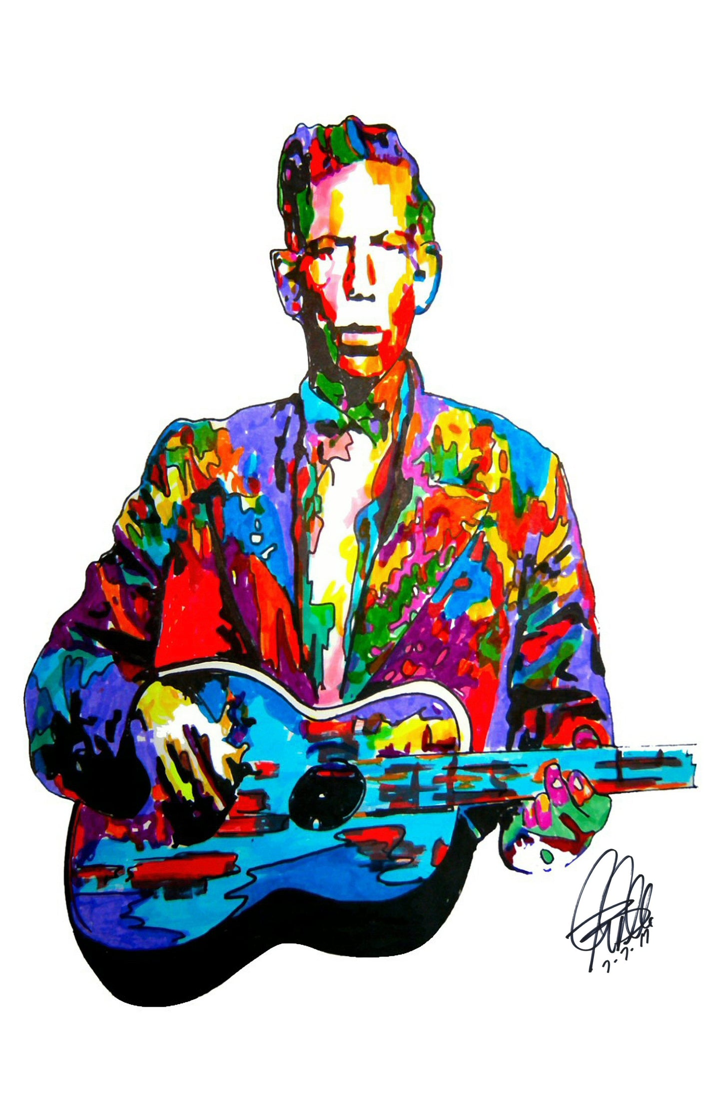 Charlie Patton Slide Guitar Delta Blues Music Print Poster Wall Art 11x17