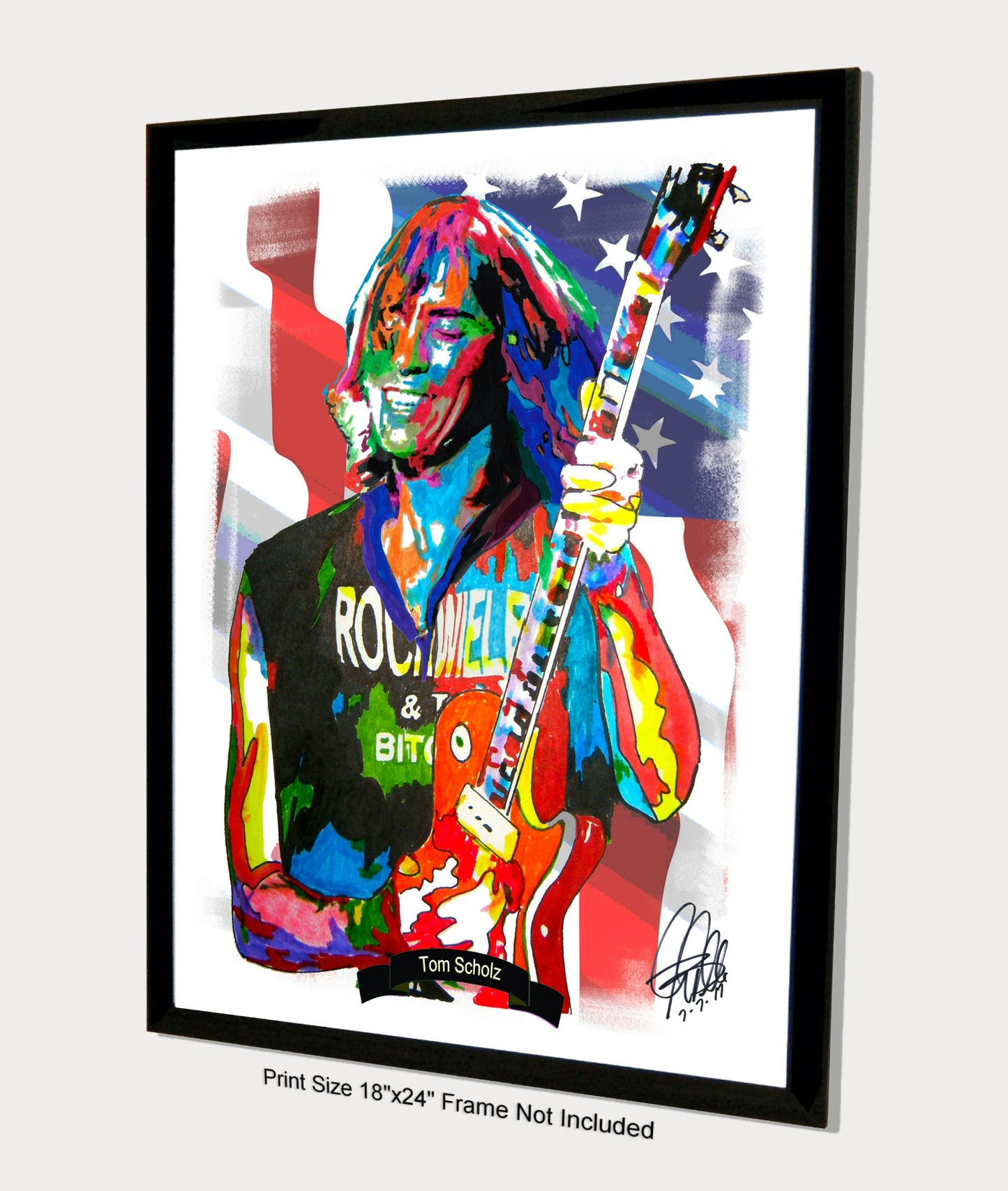 Tom Scholz Boston Guitar Hard Rock Music Print Poster Wall Art 18x24