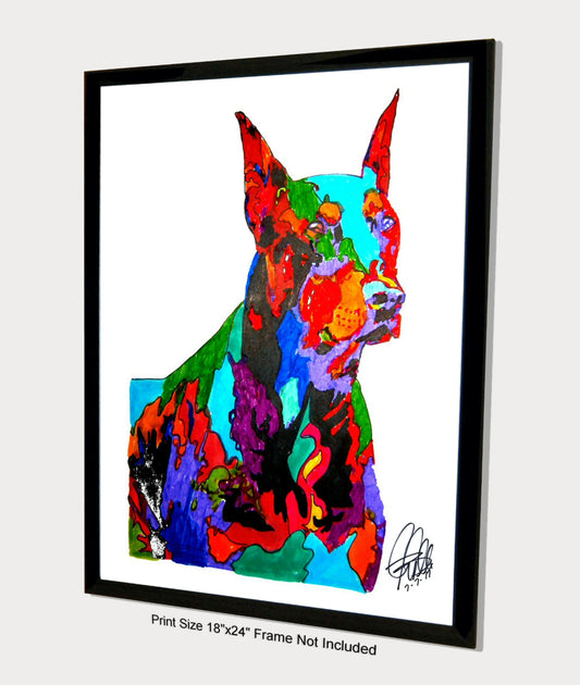 Doberman Pinscher Pet Guard Dog Poster Print Wall Art 18x24