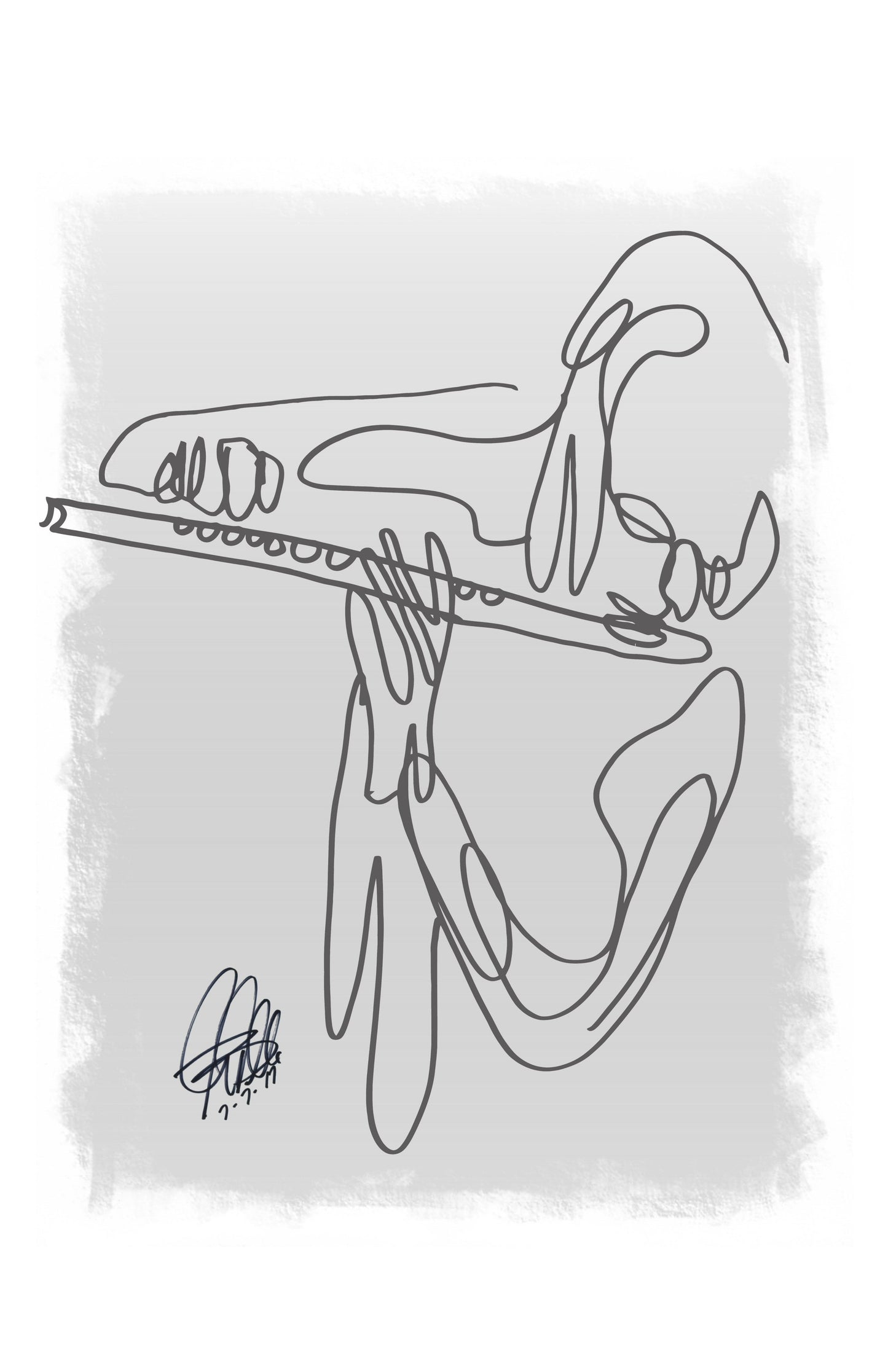 Flute Player Music Poster Print Wall Art 11x17