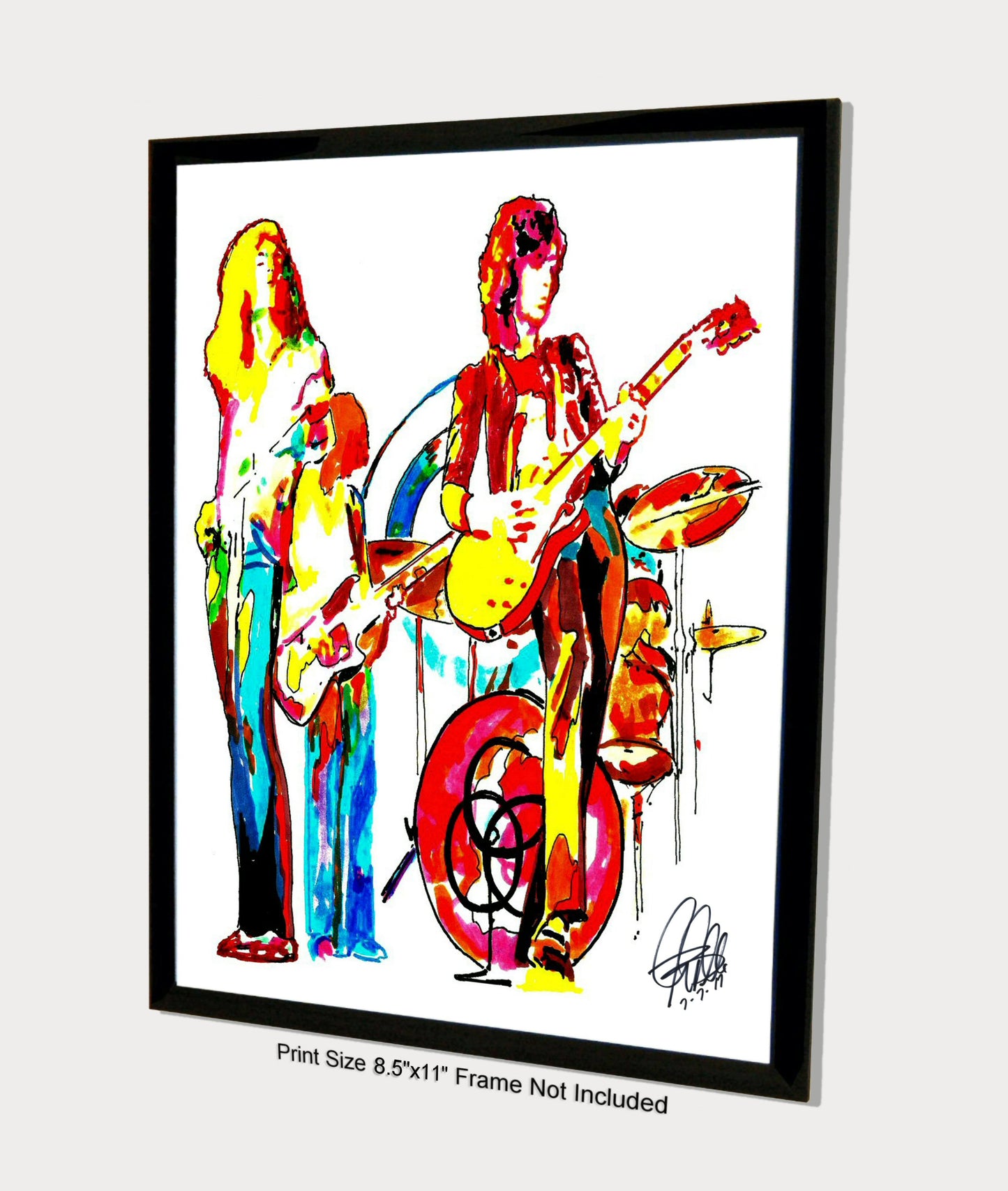 Led Zeppelin Guitar Hard Rock Music Poster Print Wall Art 8.5x11