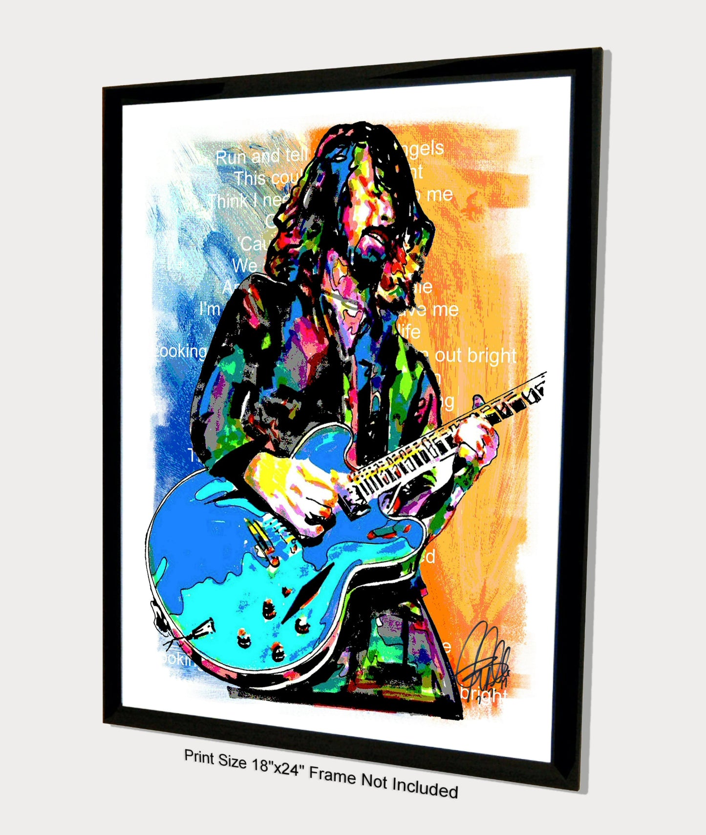 Dave Grohl Foo Fighters Guitar Hard Rock Music Poster Print Wall Art 18x24