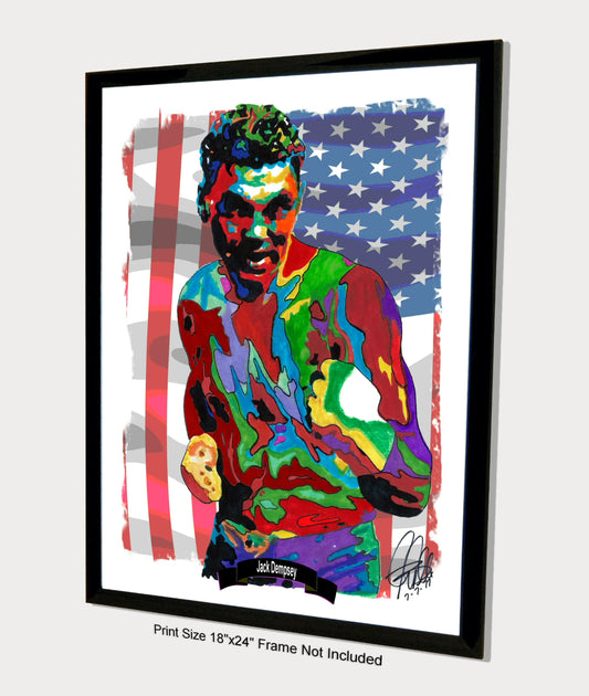 Jack Dempsey Boxing Heavyweight Sports Poster Print Wall Art 18x24