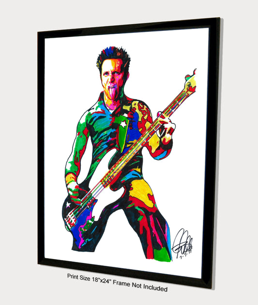 Mike Dirnt Green Day Bass Guitar Punk Rock Music Poster Print Wall Art 18x24