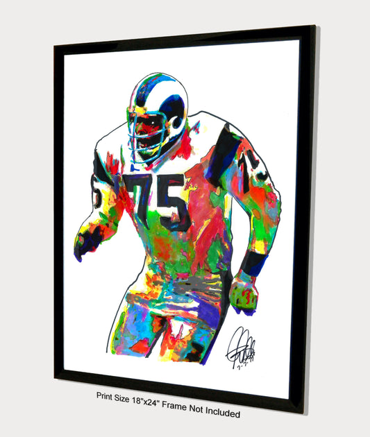 Deacon Jones Los Angeles Rams Football Sports Poster Print Wall Art 18x24