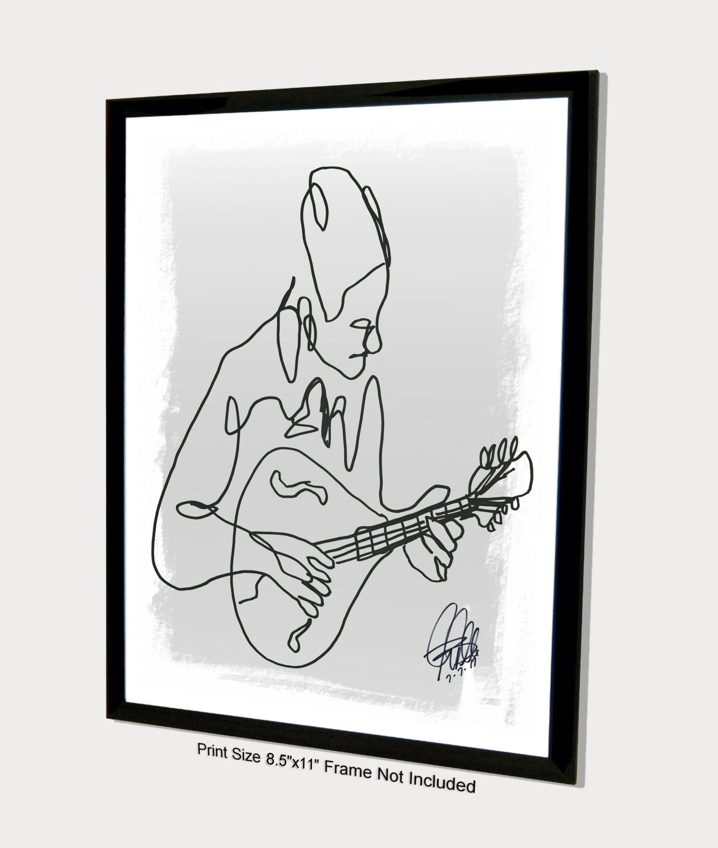 Mandolin Player Music Poster Print Wall Art 8.5x11