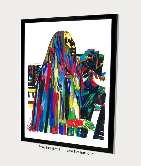 Rick Wakeman Yes Piano Rock Music Poster Print Wall Art 8.5x11