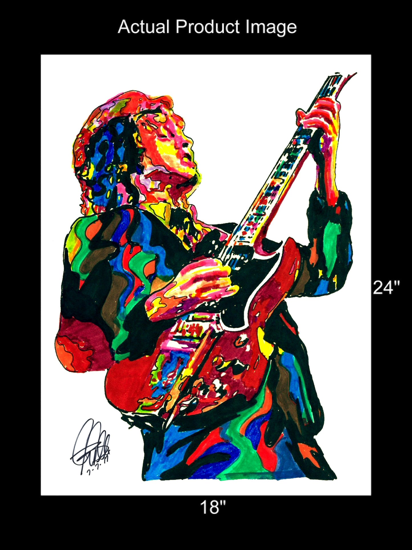 Angus Young ACDC Guitar Hard Rock Music Poster Print Wall Art 18x24