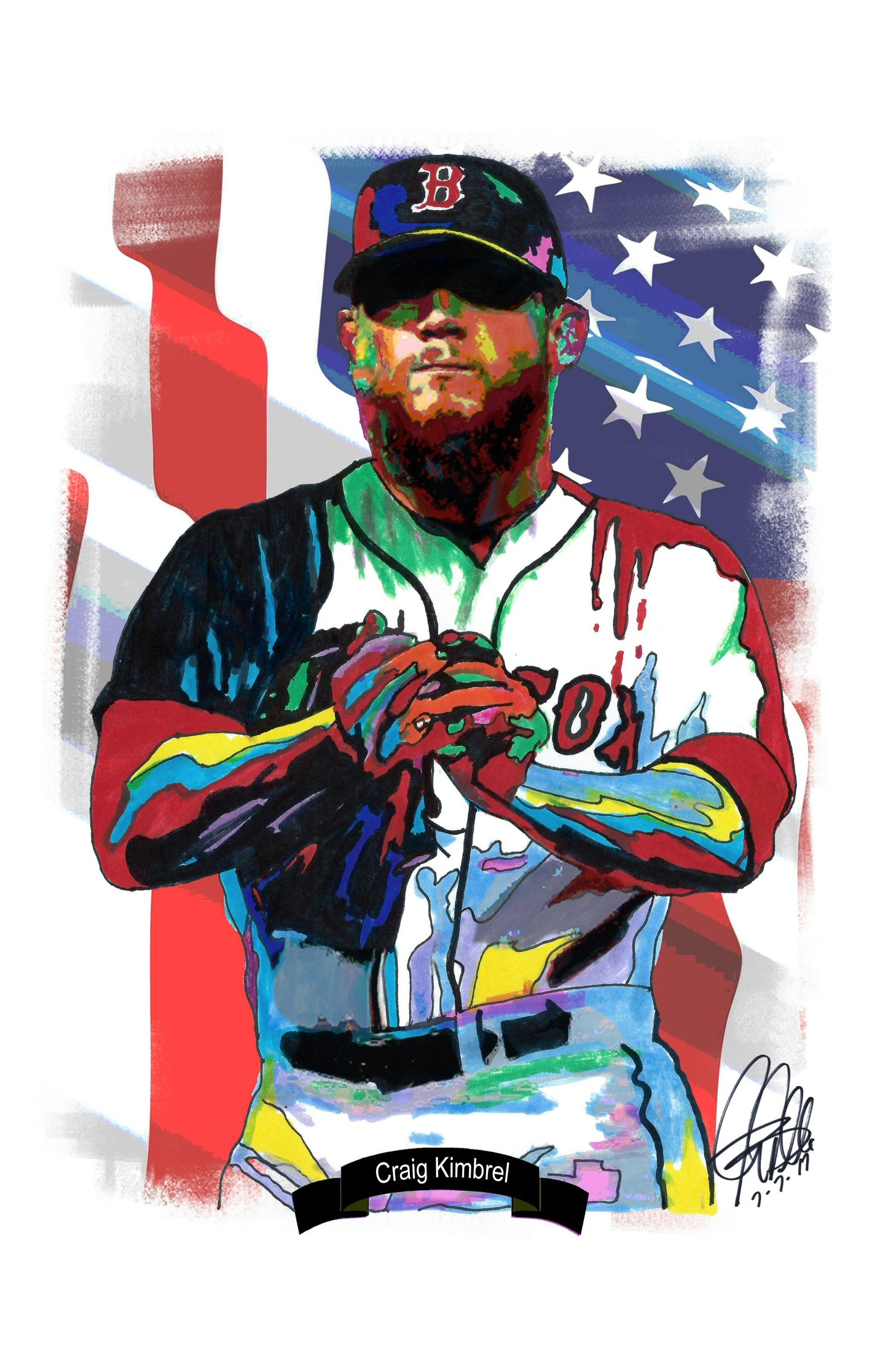 Craig Kimbrel Boston Red Sox Baseball Print Poster Wall Art 11x17