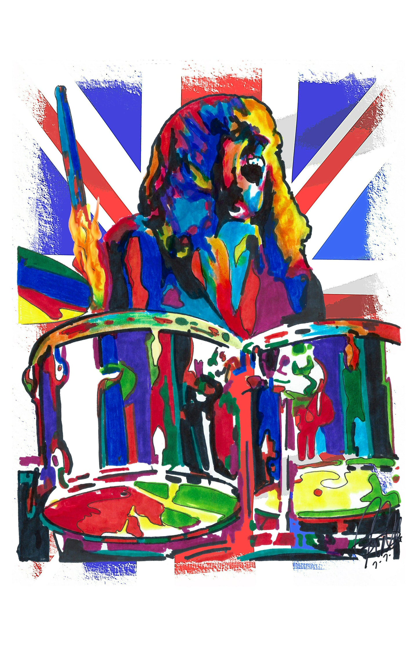 Alan White Yes Drums Progressive Rock Music Poster Print Wall Art 11x17