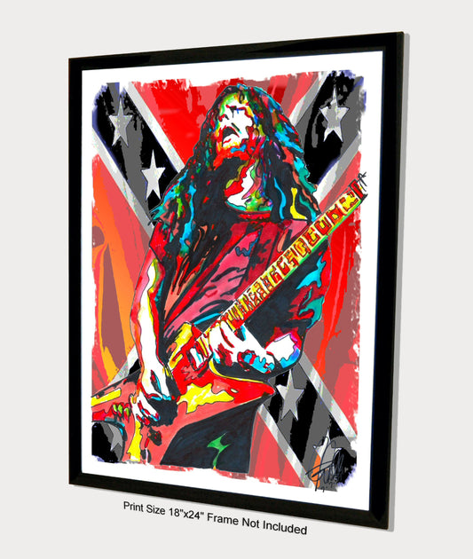 Dimebag Darrell Pantera Guitar Heavy Metal Music Poster Print Wall Art 18x24