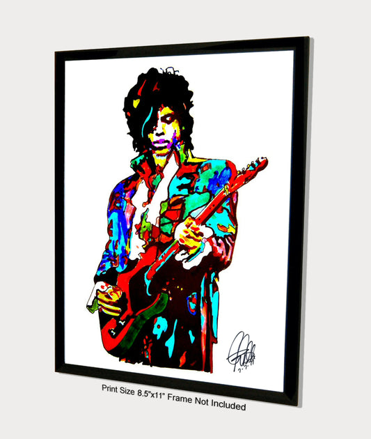 Prince Singer Guitar Pop Rock Music Poster Print Wall Art 8.5x11