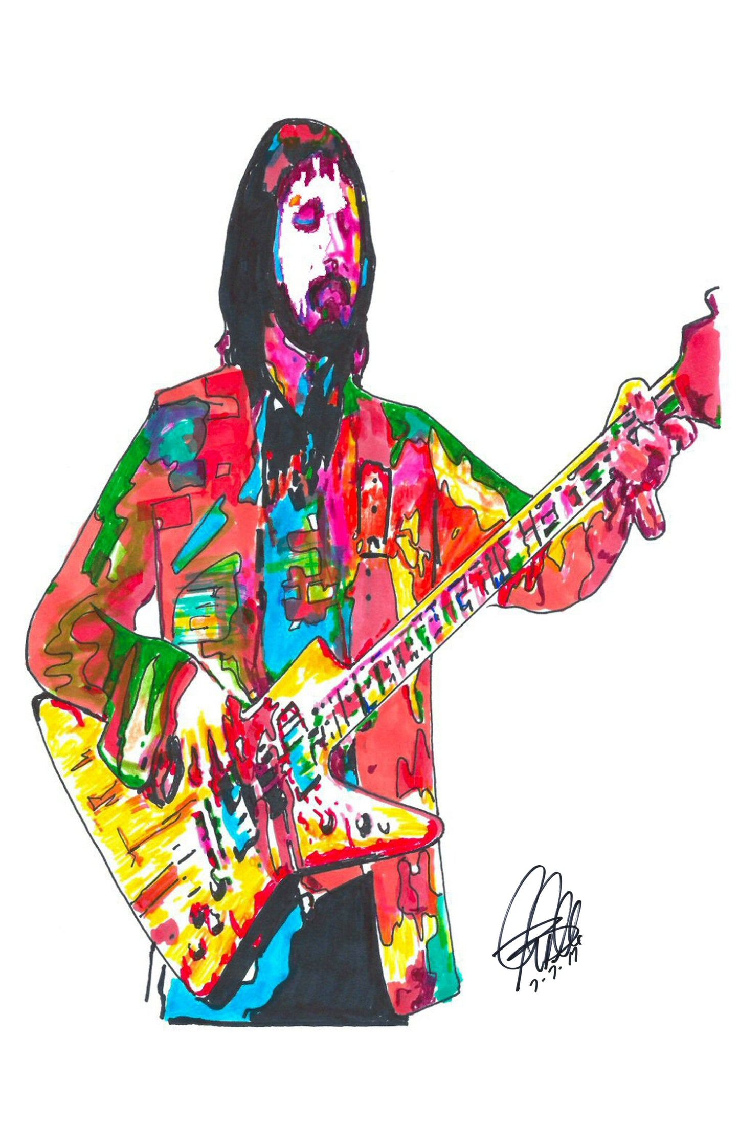 John Entwistle The Who Bass Guitar Rock Music Poster Print Wall Art 11x17