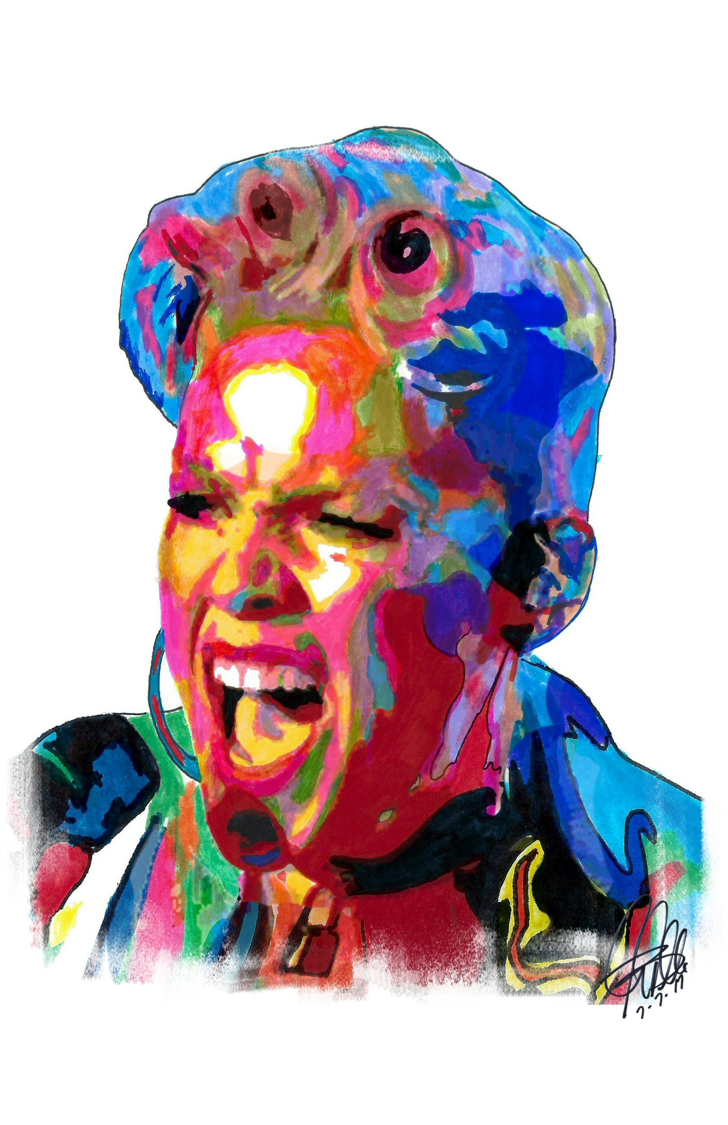 Pink Singer Rock Pop Music Poster Print Wall Art 11x17