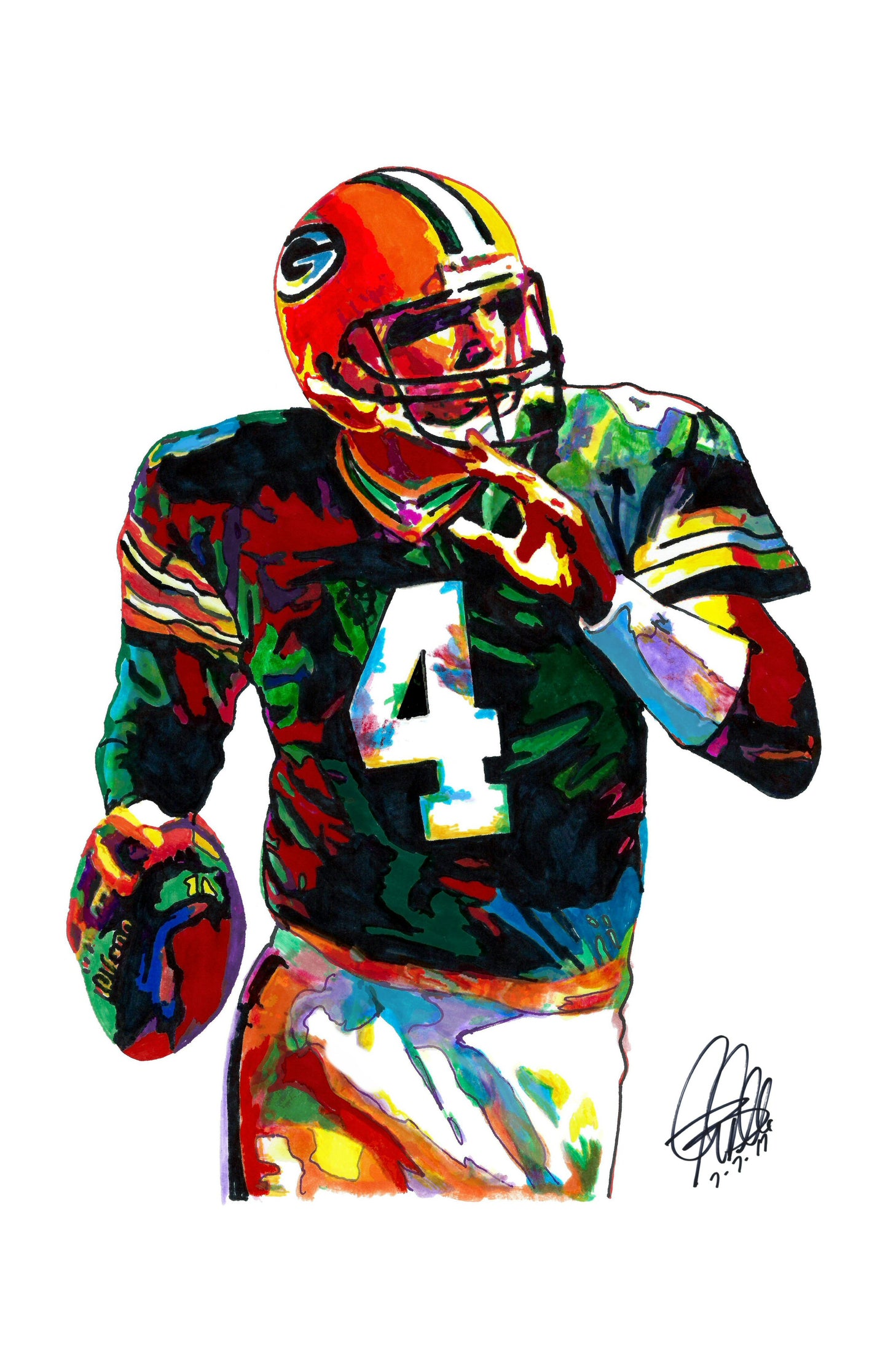 Brett Favre Green Bay Packers QB Football Sports Poster Print Art 11x17