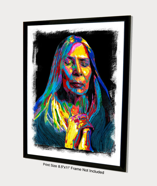 Joni Mitchell Singer Jazz Folk Rock Pop Music Poster Print Wall Art 8.5x11