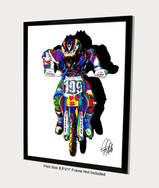 Travis Pastrana Motocross Freestyle Dirt Bike Poster Print Wall Art 8.5x11