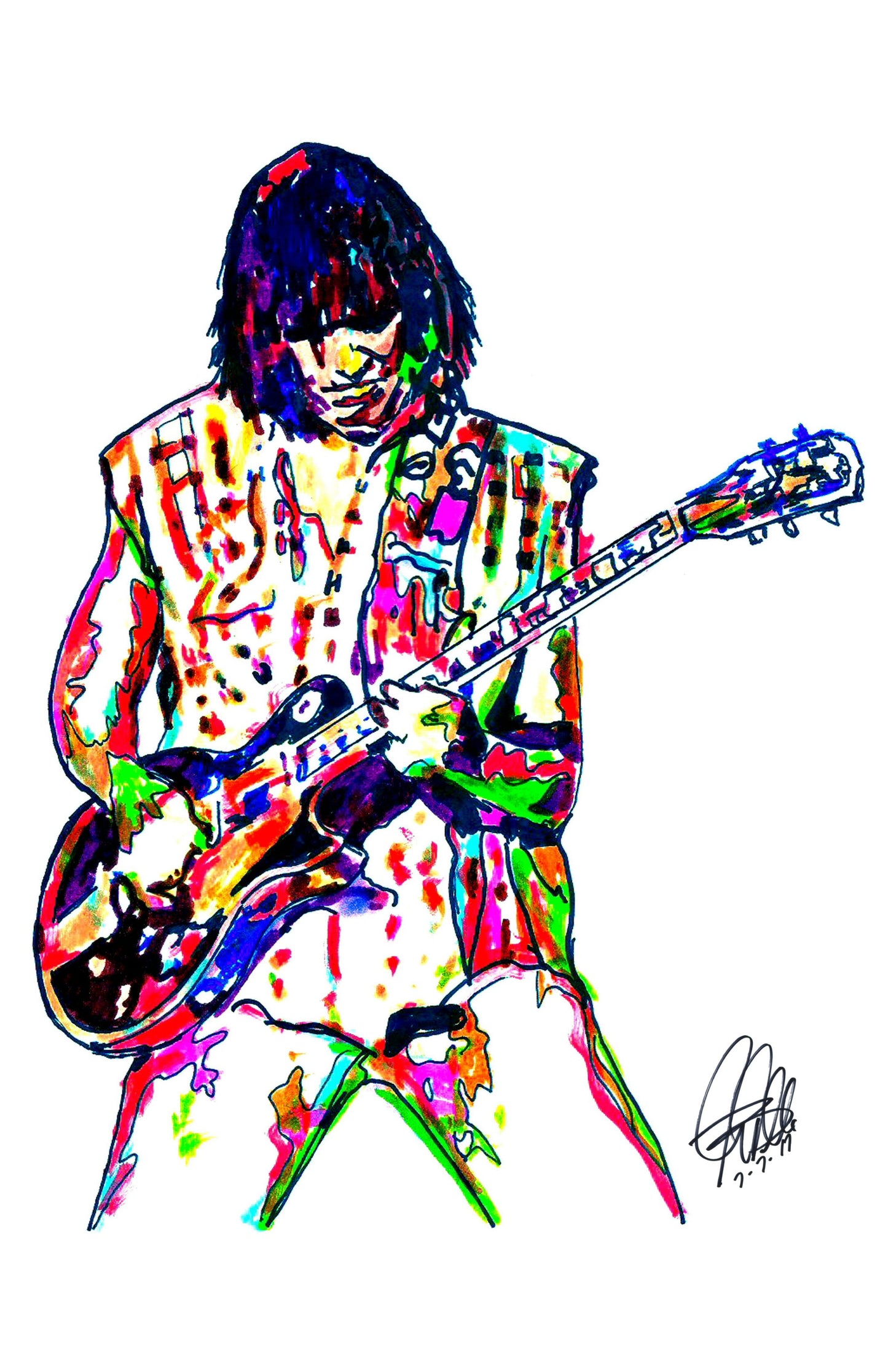 Neil Young Rock Music Poster Print Wall Art 11x17