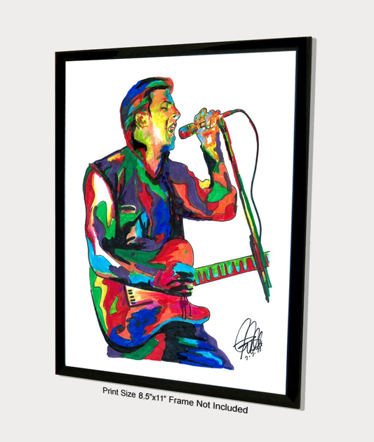 Joe Strummer The Clash Singer Punk Rock Music Poster Print Wall Art 8.5x11