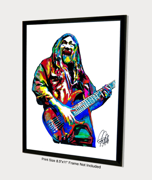 Dave Schools Bass Guitar Rock Music Poster Print Wall Art 8.5x11