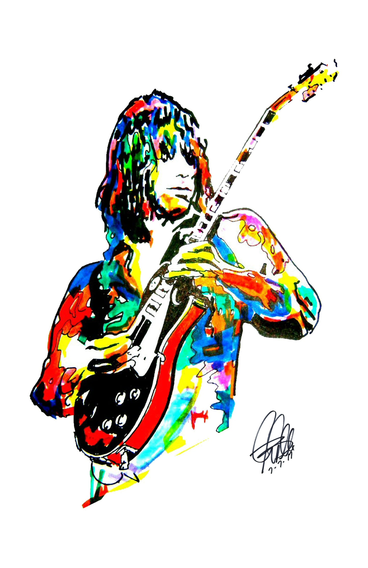 Jeff Beck Guitar Rock Music Poster Print Wall Art 11x17