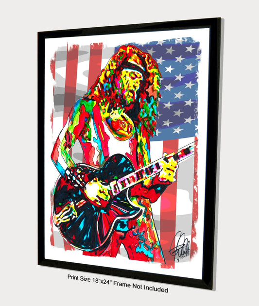 Ted Nugent Guitar Hard Rock Music Poster Print Wall Art 18x24