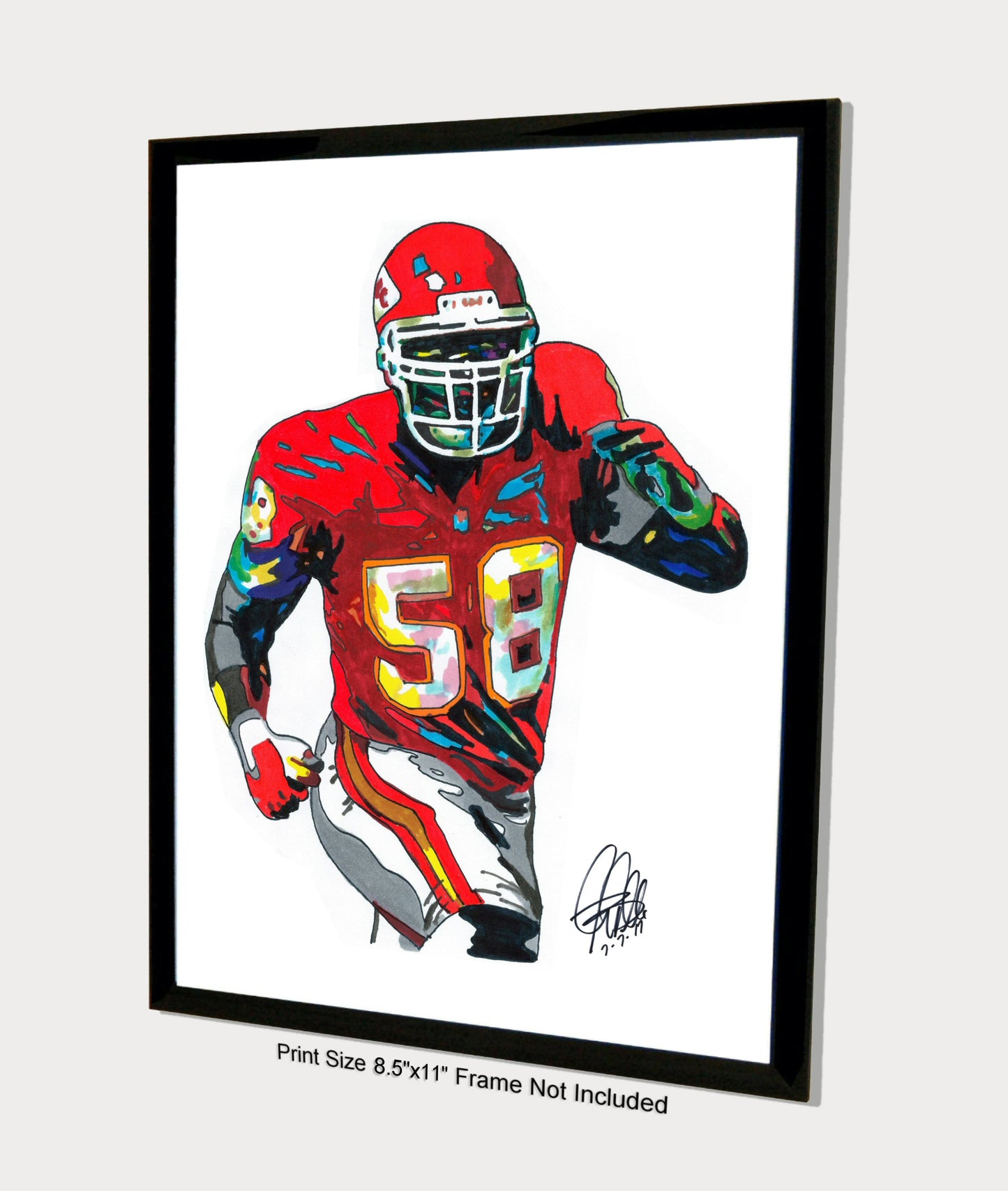 Derrick Thomas Kansas City Chiefs Football Poster Print Wall Art 8.5x11