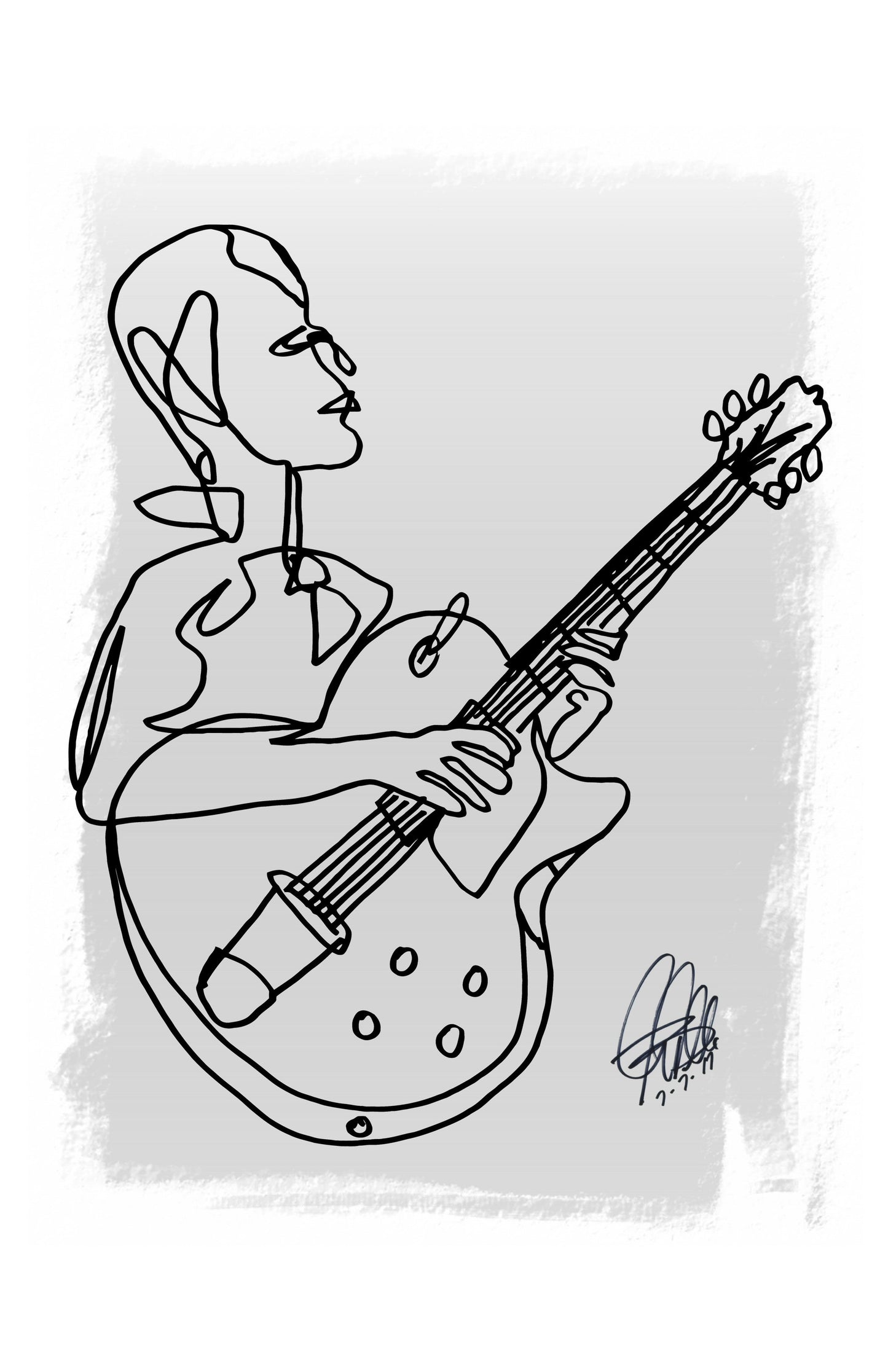 Jazz Bebop Guitar Player Music Poster Print Wall Art 11x17