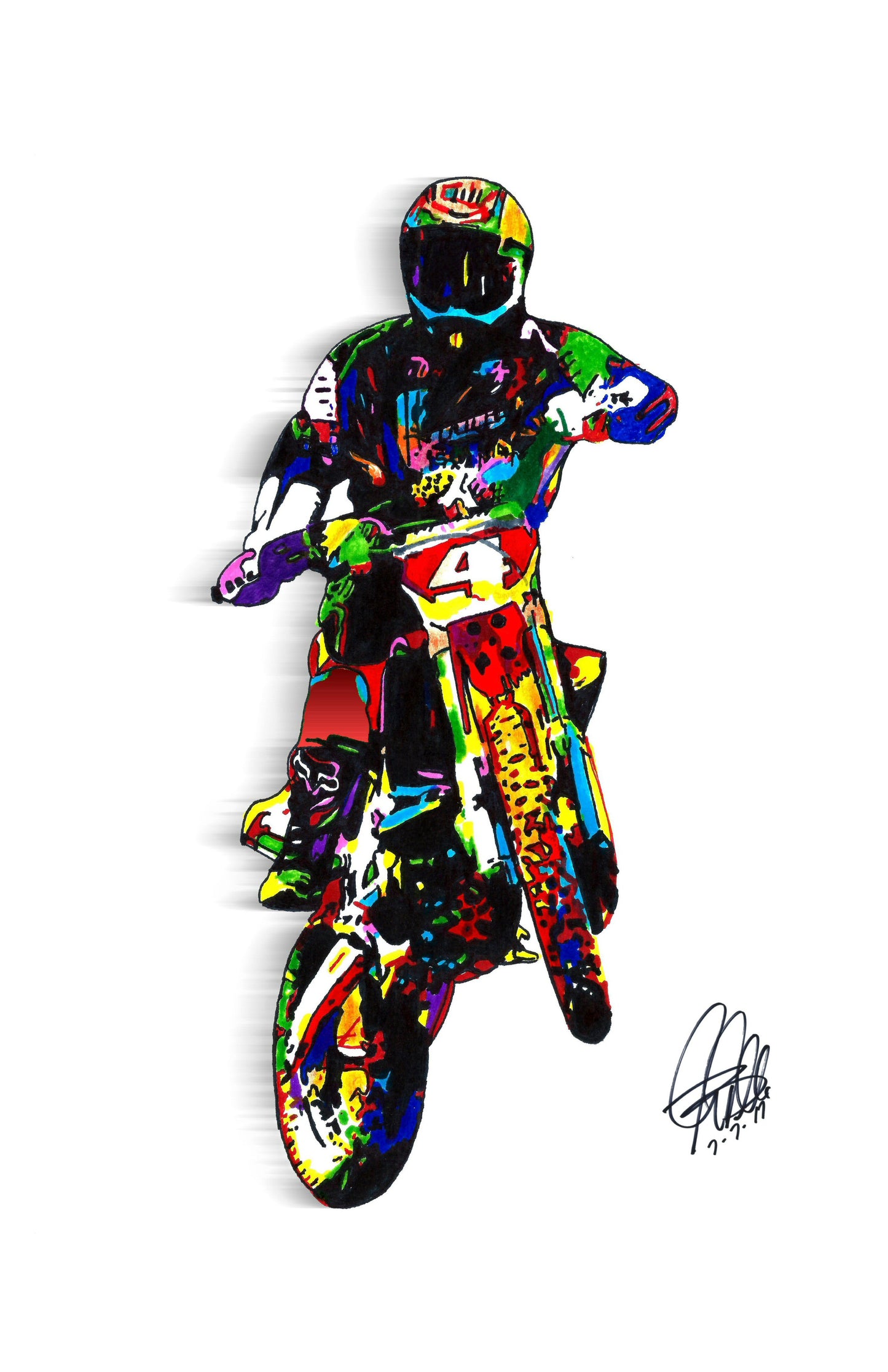 Ricky Carmichael Motocross Freestyle Dirt Bike Poster Print Wall Art 11x17