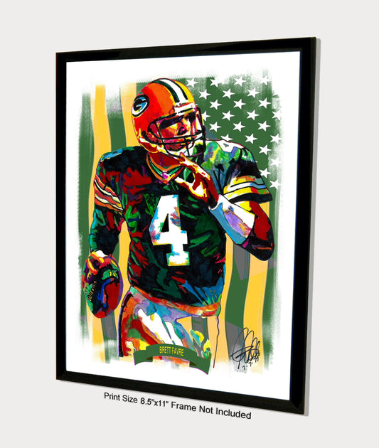 Brett Favre Green Bay Packers Football Sports Poster Print Art 8.5x11