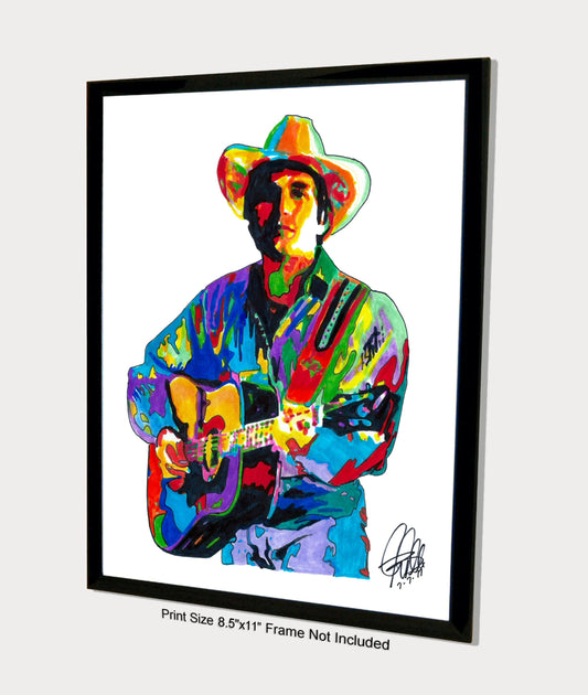 George Strait Singer Guitar Country Music Poster Print Wall Art 8.5x11