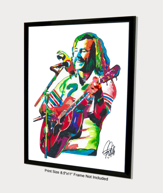 Jimmy Buffett Singer Guitar Rock Folk Music Poster Print Wall Art 8.5x11