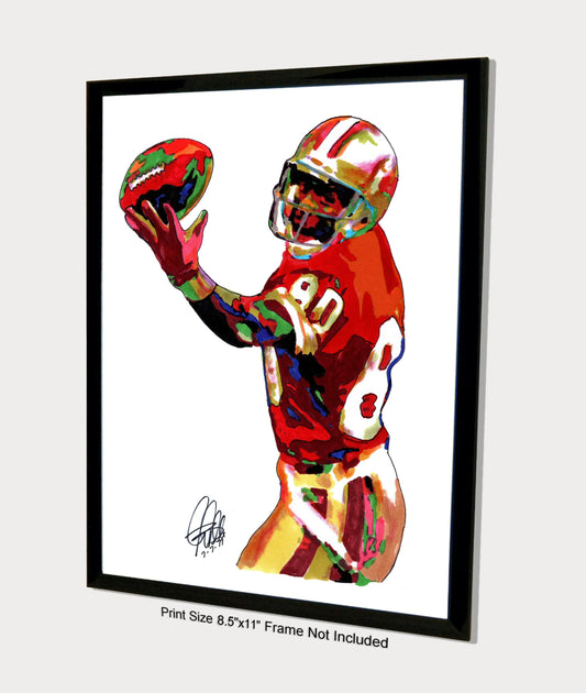 Jerry Rice San Francisco 49ers Football Sports Poster Print Wall Art 8.5x11